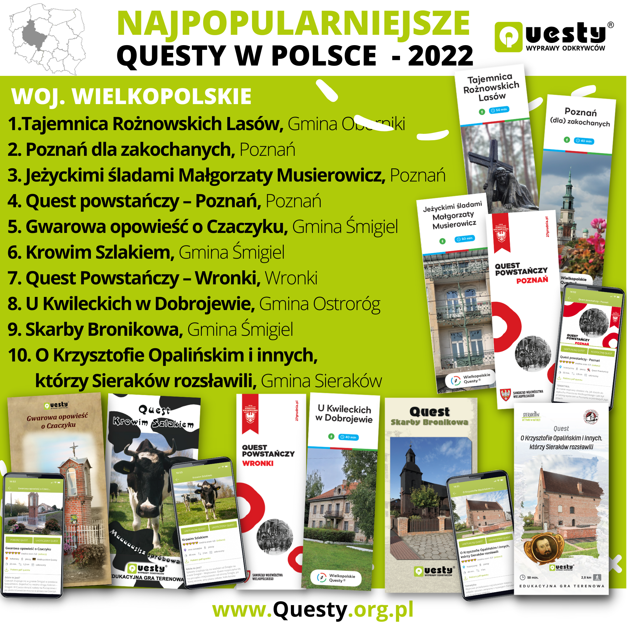 Najpopularniejsze questy w Wielkopolsce w roku 2022