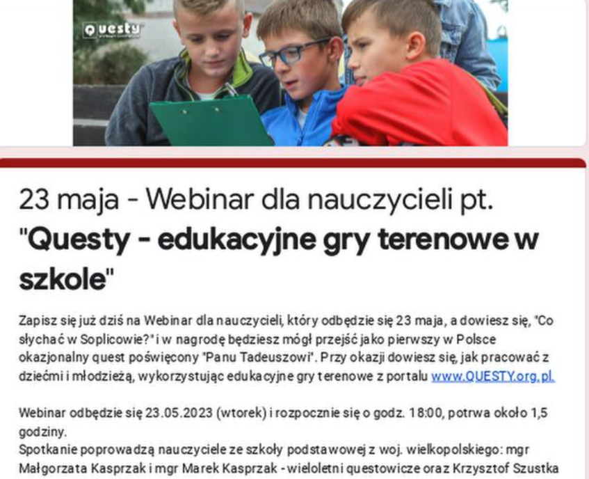 23 maja - webinar dla nauczycieli