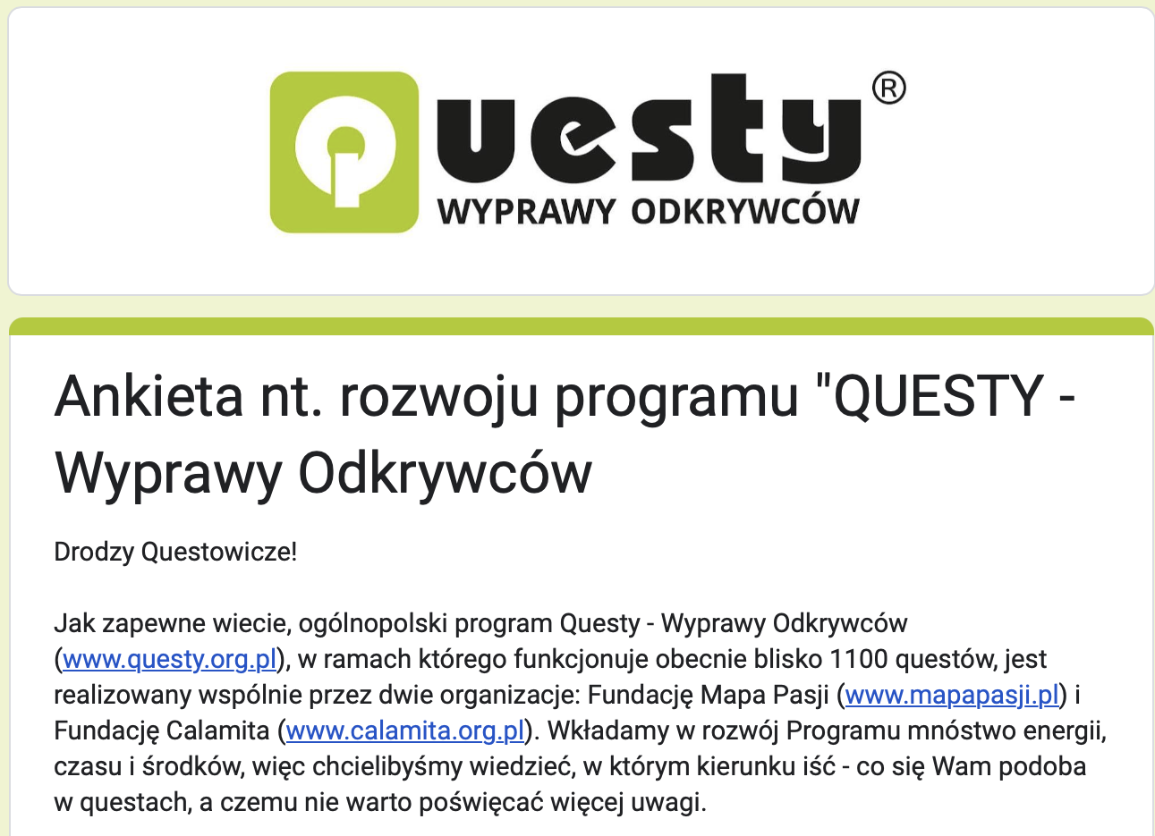 Ankieta dla Questowiczów !