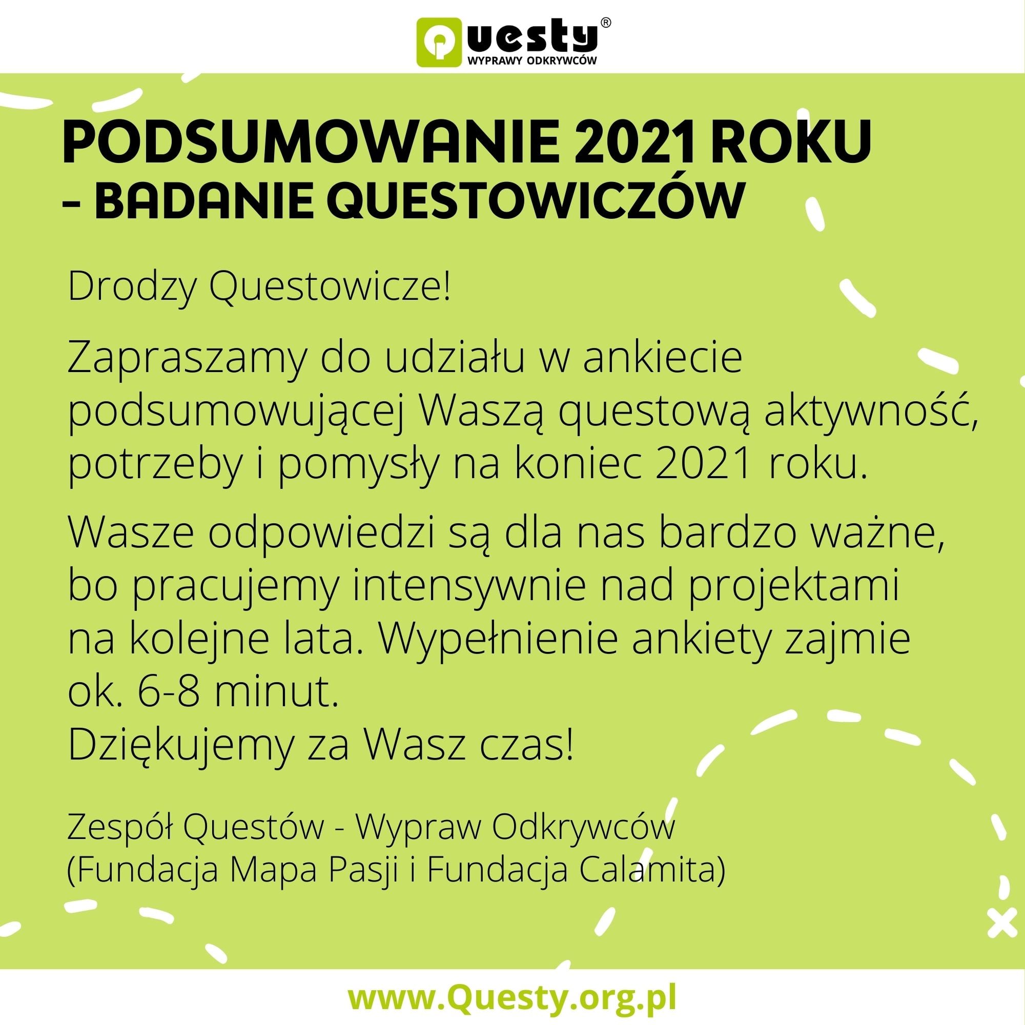 Podsumowanie 2021 roku - badanie questowiczów